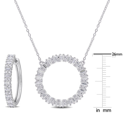 3 1/3 ct Dew created moissanite-white set with chain silver