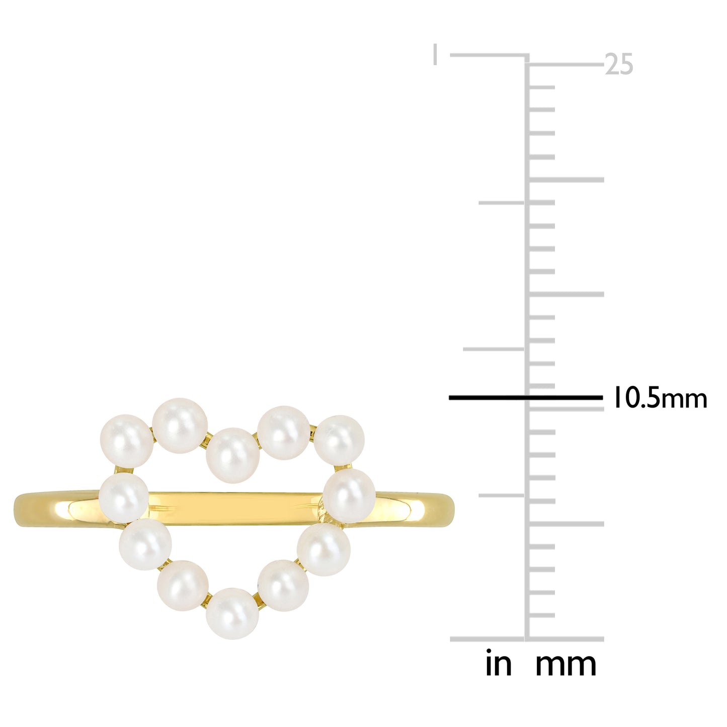 2-2.5 MM White Freshwater Cultured Pearl Fashion Ring 14k Yellow Gold