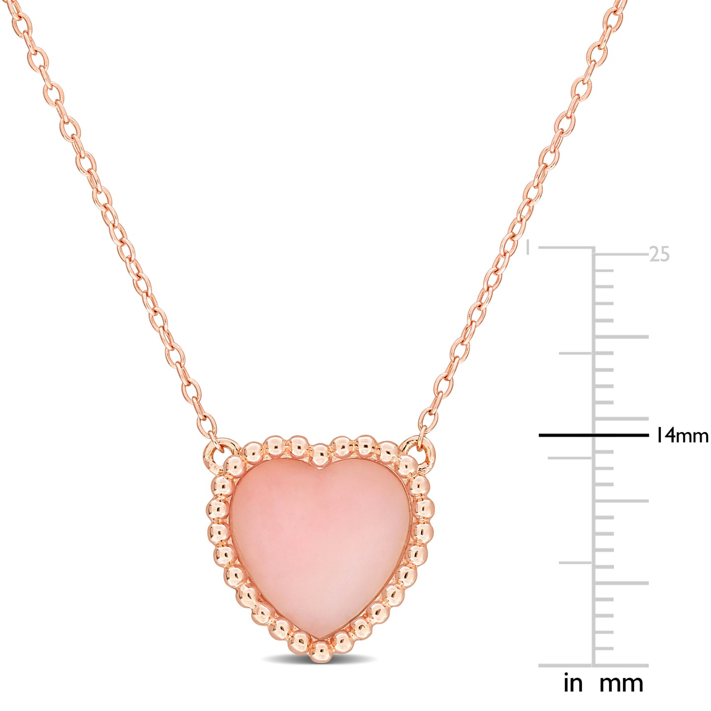 5 CT TGW Pink Opal Necklace With Chain Pink Silver Length (inches): 17