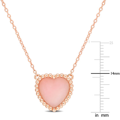 5 CT TGW Pink Opal Necklace With Chain Pink Silver Length (inches): 17