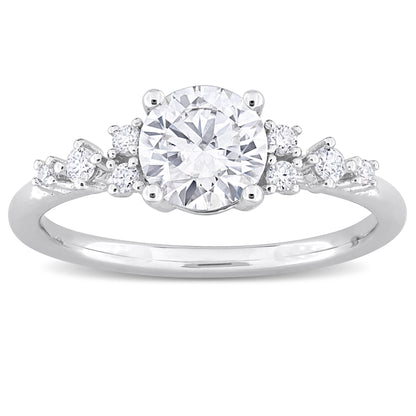 1 ct Dew created moissanite-white fashion ring silver