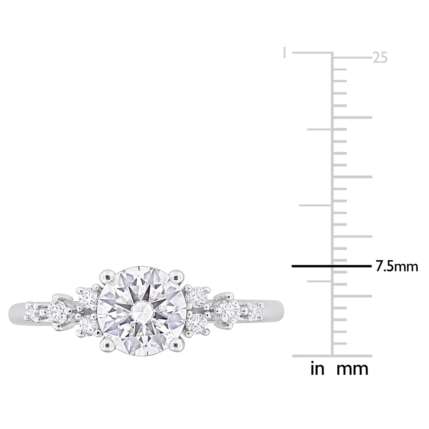 1 ct Dew created moissanite-white fashion ring silver