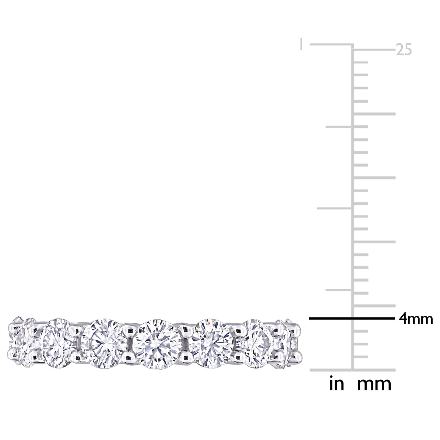 5 1/8 ct TGW Created white sapphire eternity ring silver