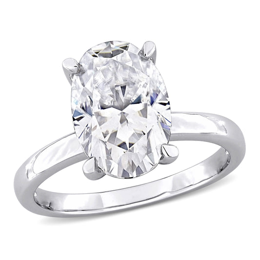 4 1/2 ct Dew created moissanite-white fashion ring silver