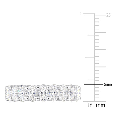 4 1/5 ct Dew created moissanite-white eternity ring silver size: 7