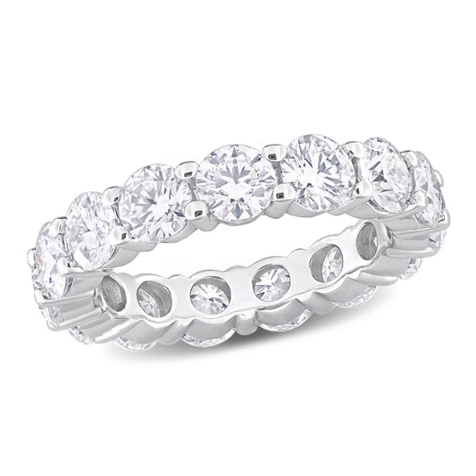 5 1/2 ct Dew created moissanite-white eternity ring silver