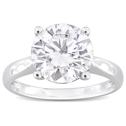 3 1/2 ct Dew created moissanite-white fashion ring silver