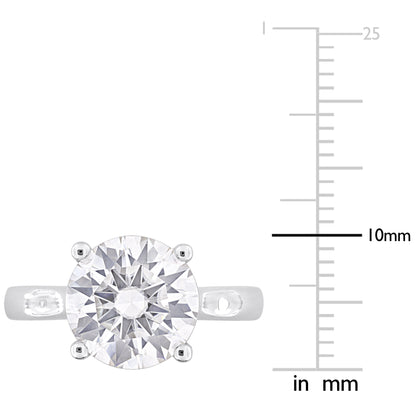 3 1/2 ct Dew created moissanite-white fashion ring silver