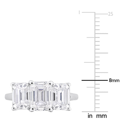3 3/4 ct Dew created moissanite-white fashion ring silver