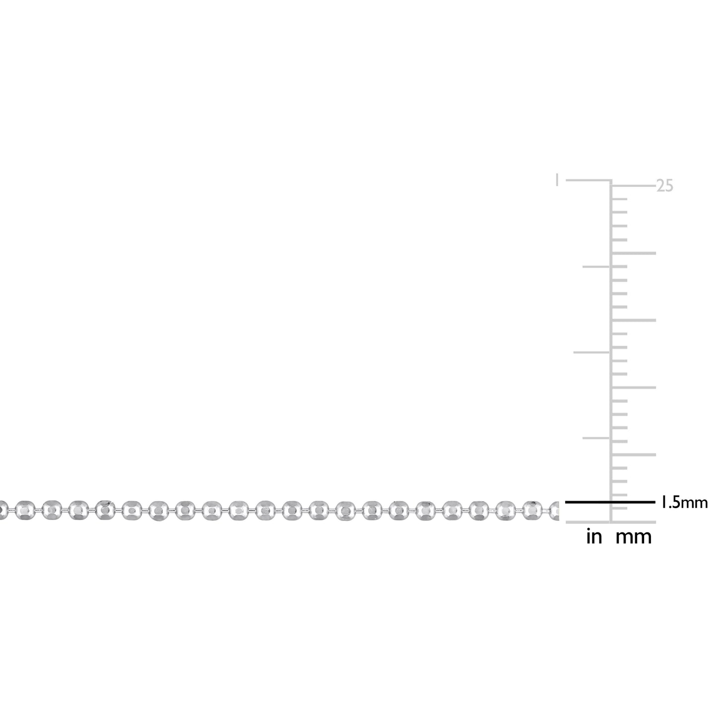 Silver 1.5MM Ball Chain Necklace w/ Lobster Clasp LENGTH (INCHES): 16