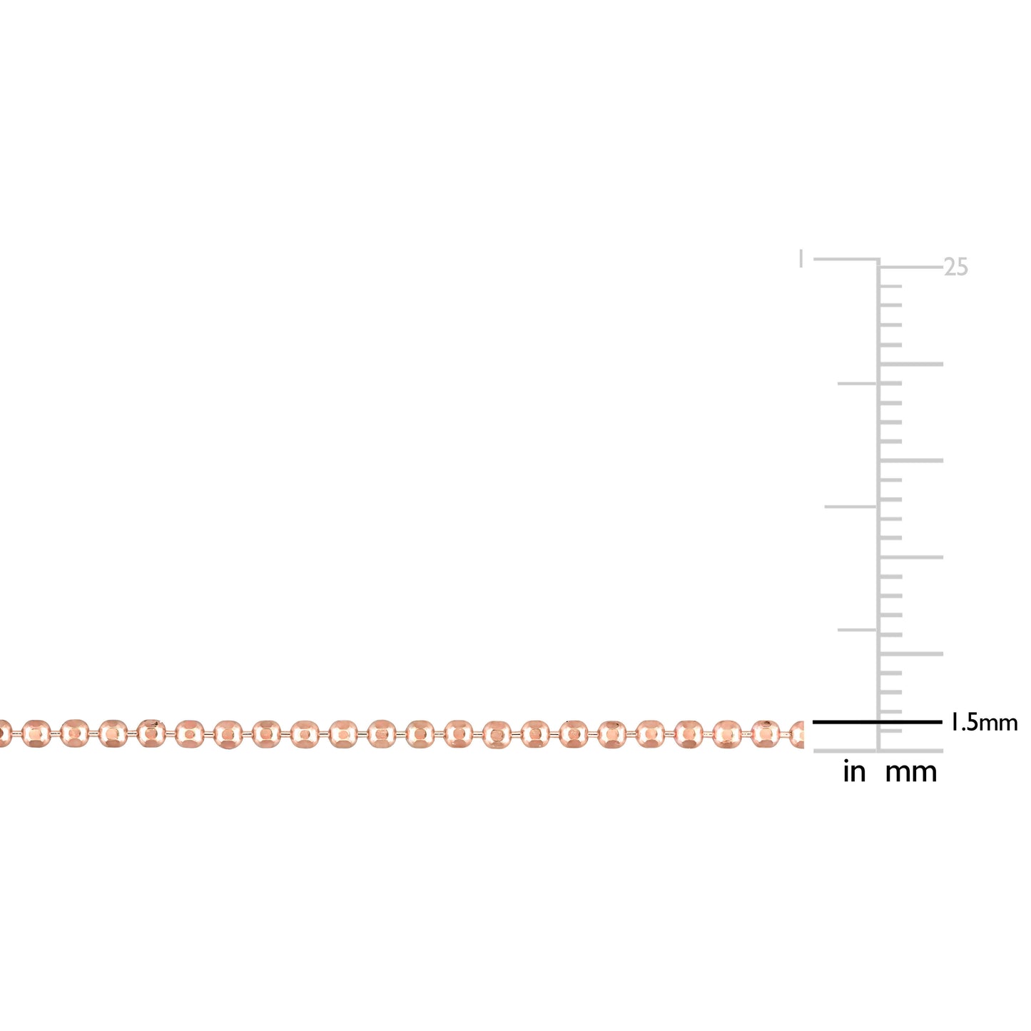 Silver Pink 1.5MM Ball Chain Necklace w/ Lobster Clasp LENGTH (INCHES): 16