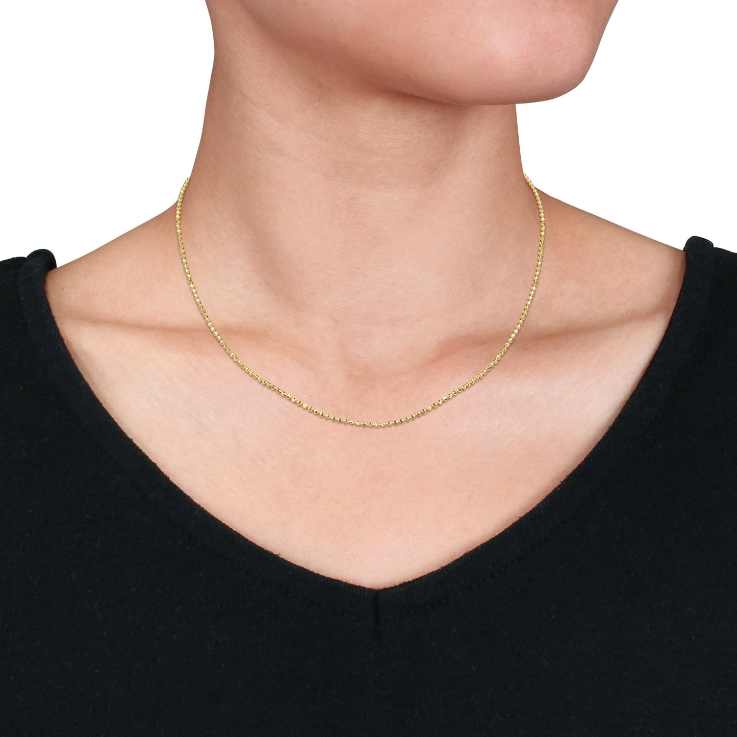 Silver Yellow 1.5MM Ball Chain Necklace w/ Lobster Clasp LENGTH (INCHES): 16