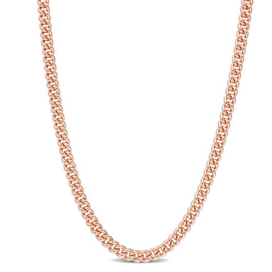 4.4MM Curb link necklace rose silver