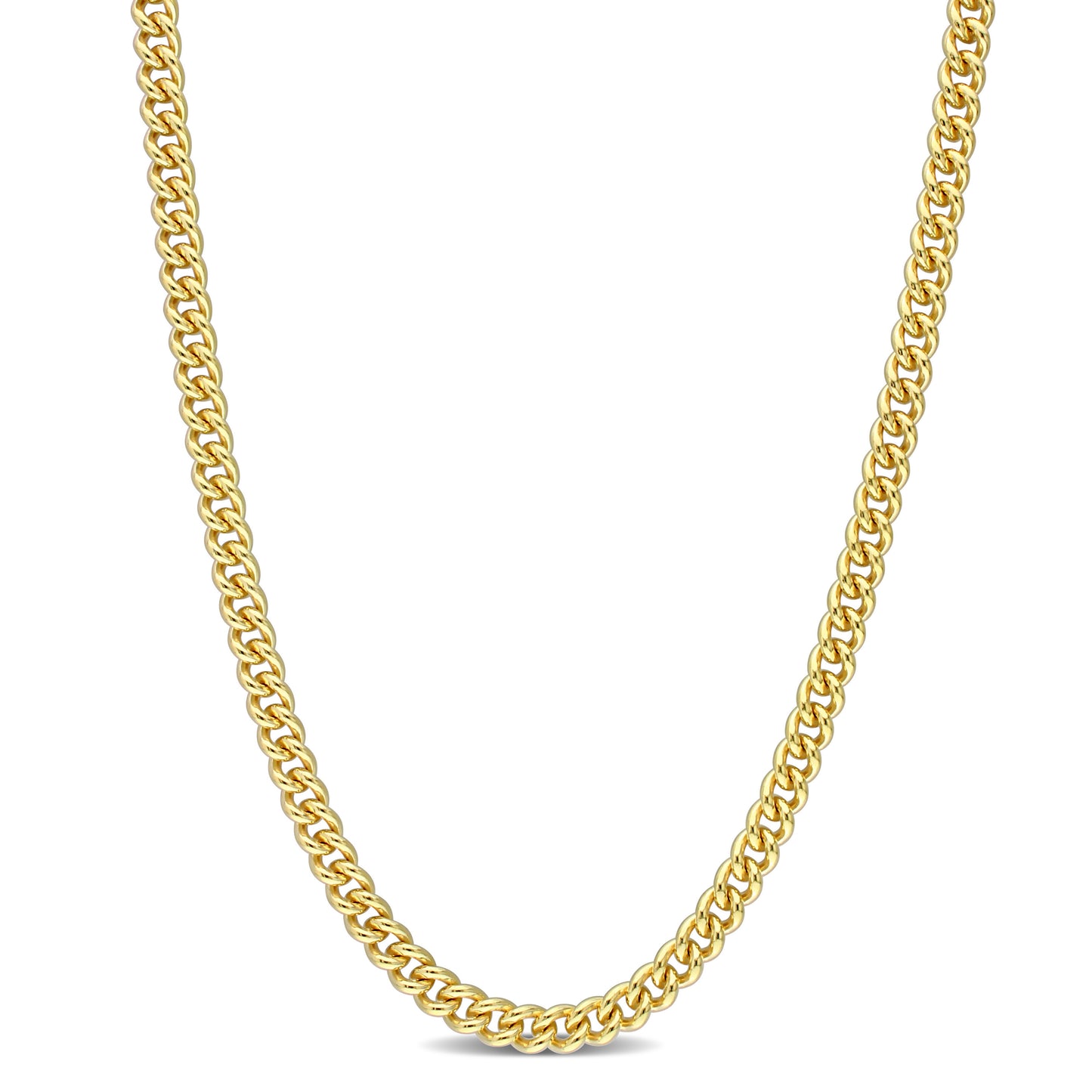 4.4MM Curb link necklace yellow plated silver