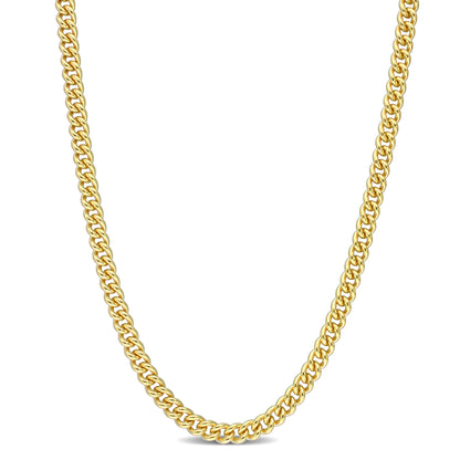 4.4MM Curb link necklace yellow plated silver