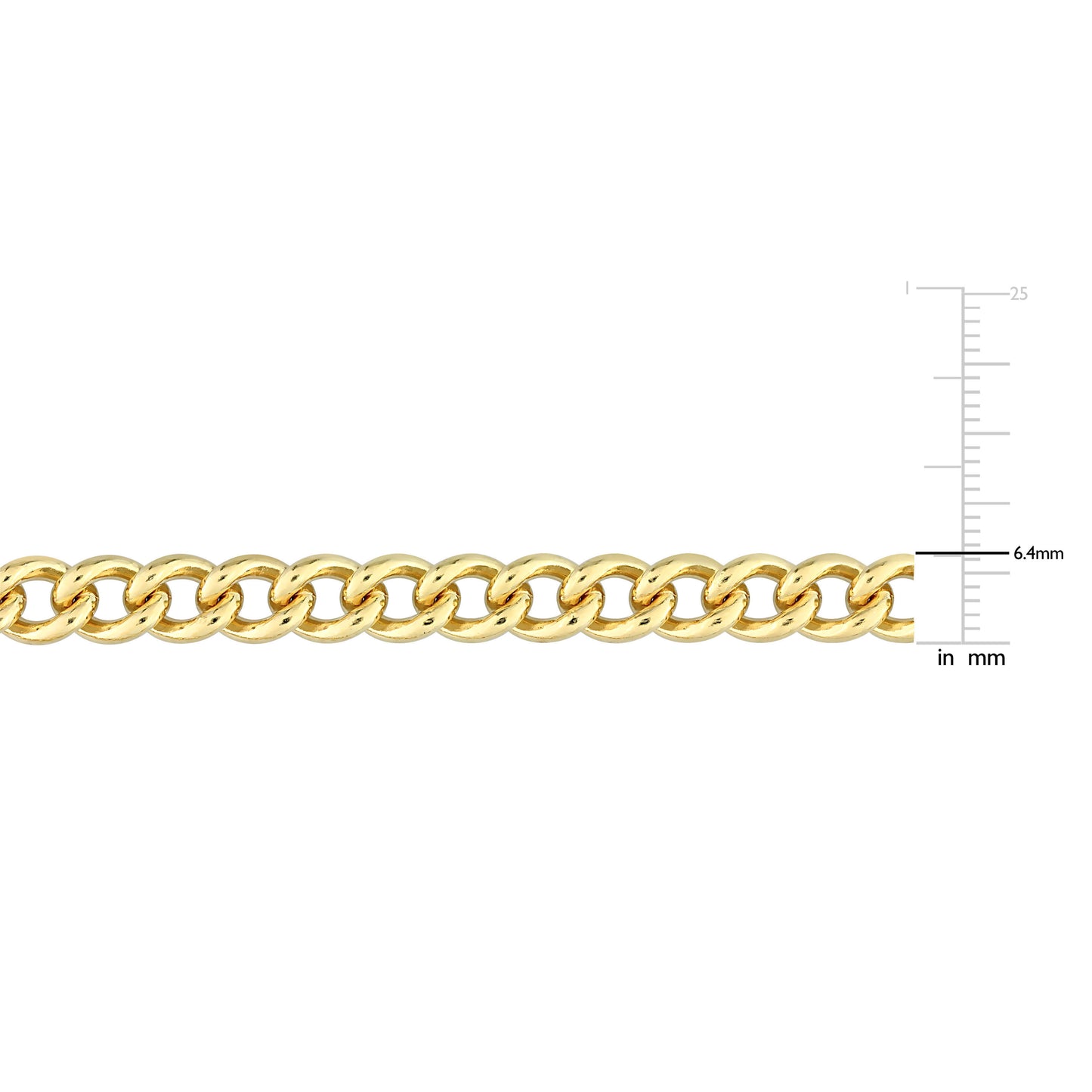Curb link necklace 18" yellow gold plated