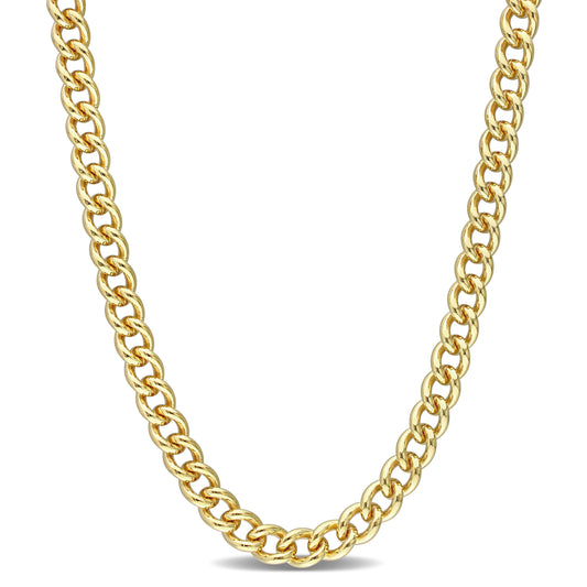 Curb link necklace 18" yellow gold plated
