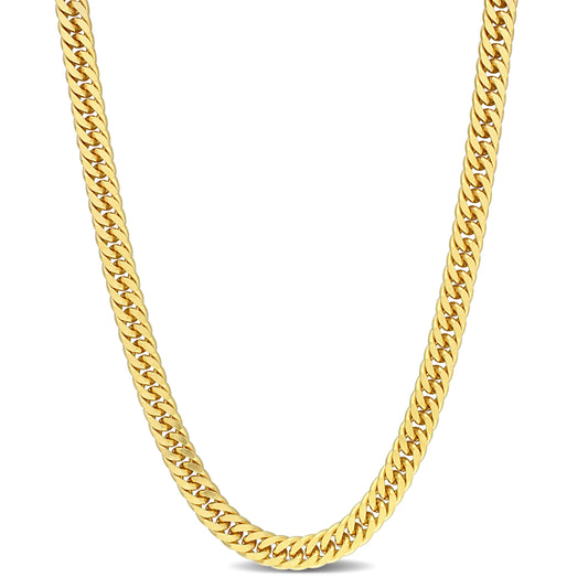 Curb link necklace yellow silver 24"