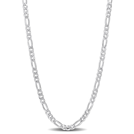 3.8MM Silver Figaro Necklace