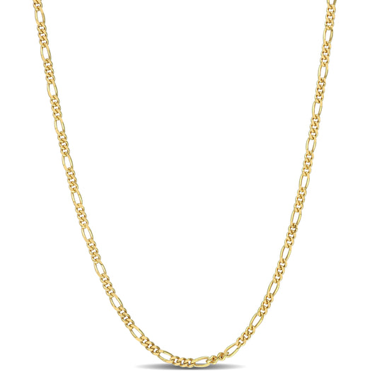 2.2MM Yellow Silver Figaro Necklace