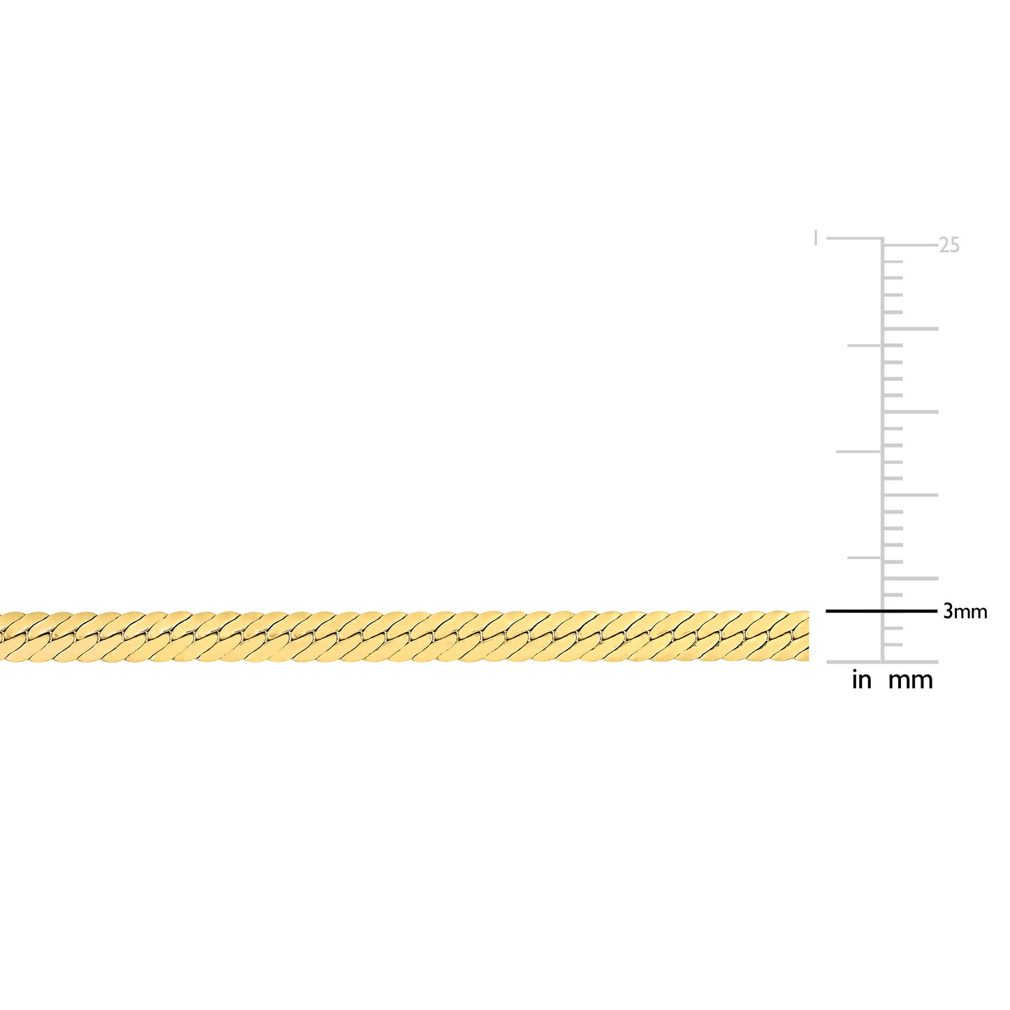 SILVER YELLOW 3MM HERRINGBONE Necklace w/ Lobster Clasp LENGTH (INCHES): 18