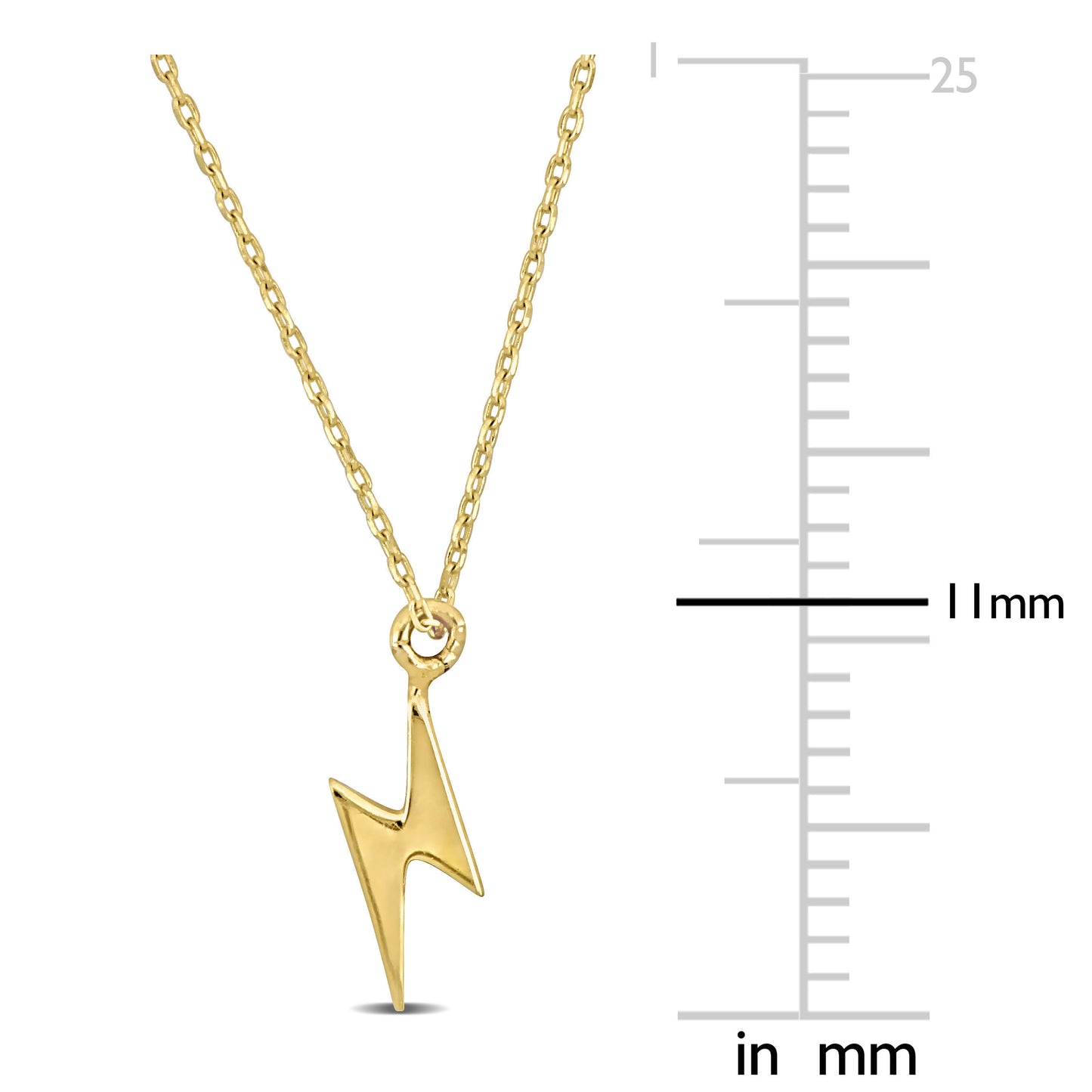 14K Yellow Gold Lightning Bolt Pendant