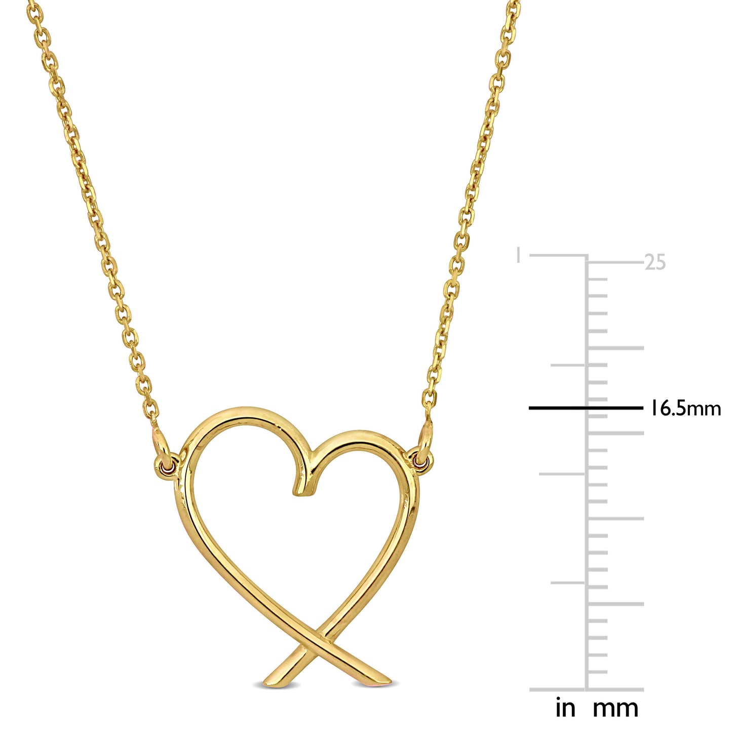 14K Yellow Gold Heart Necklace