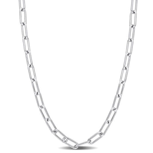 3.5MM paperclip necklace silver