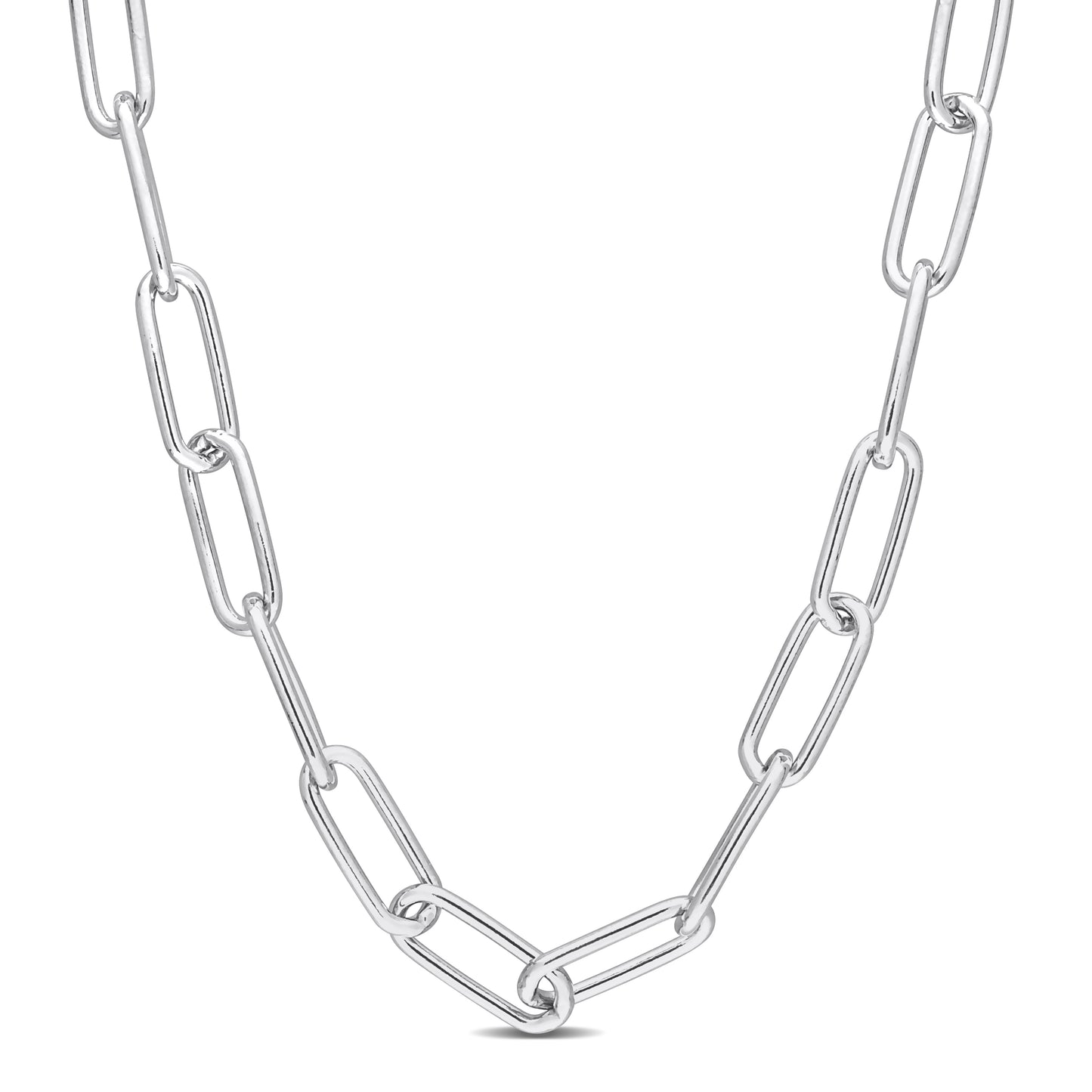 6MM Silver paperclip necklace