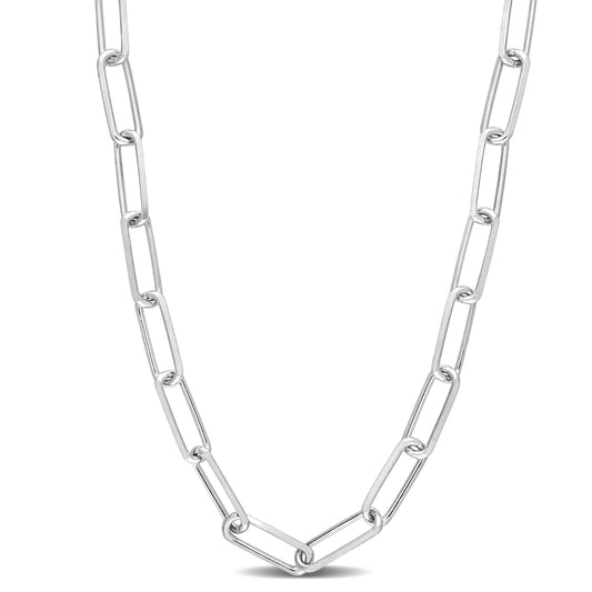 SILVER 5MM DIAMOND CUT OVAL LINK NECKLACE W/ LOBSTER CLASP LENGTH (INCHES): 32