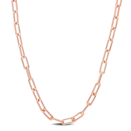 3.5MM paperclip necklace rose plated