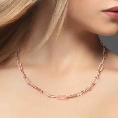 5MM Paperclip necklace rose plated