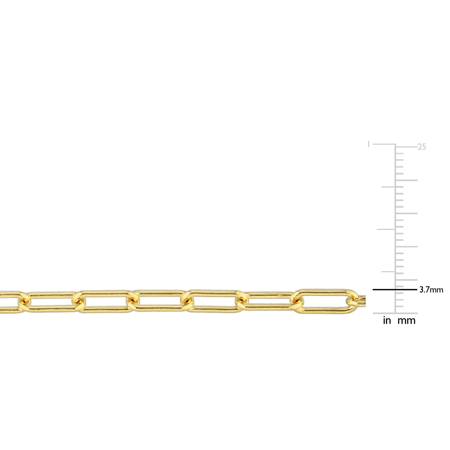 3.5MM paperclip necklace yellow plated 20"