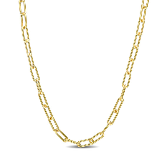 3.5MM paperclip necklace yellow plated 20"