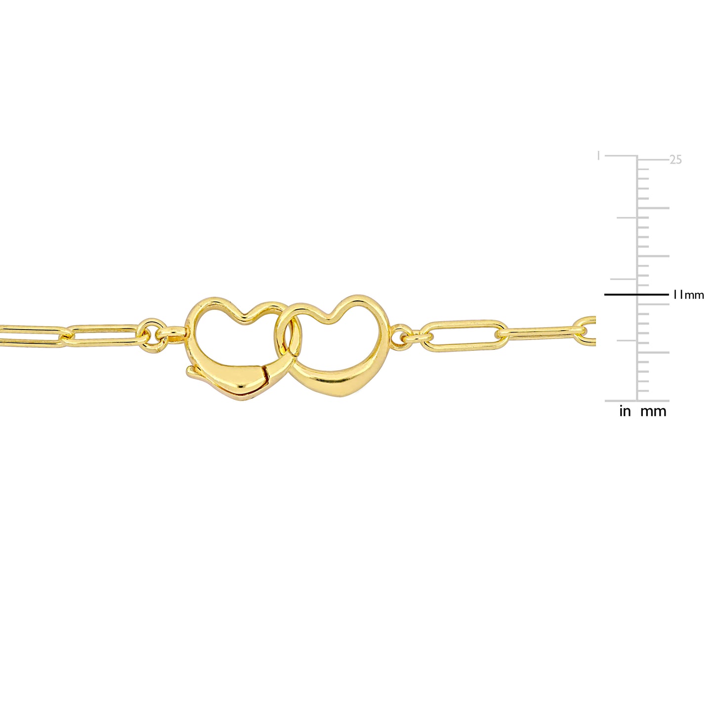 Double heart clasp necklace silver