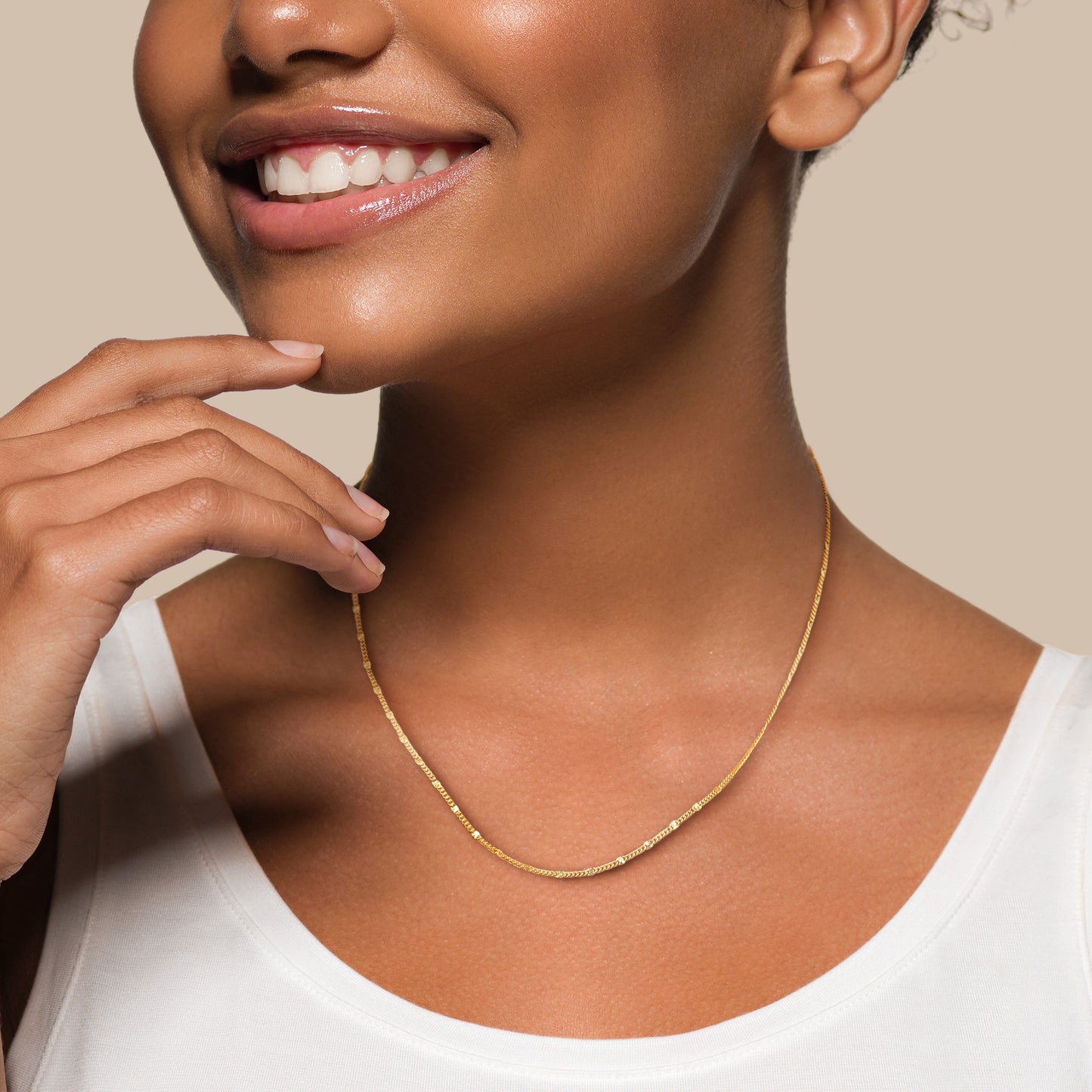 Double curb link chain necklace in yellow plated silver 16”