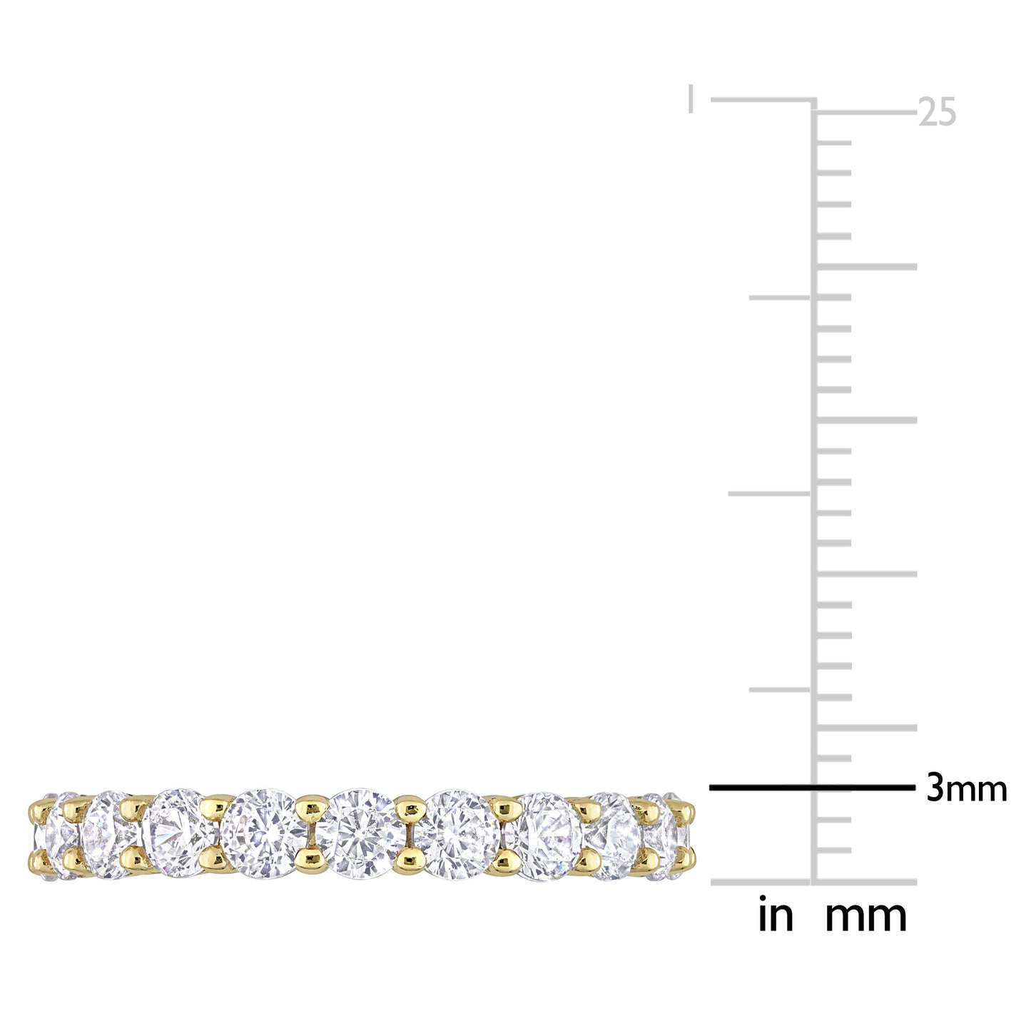 3.6 CT TGW Cubic Zirconia Eternity band yellow silver
