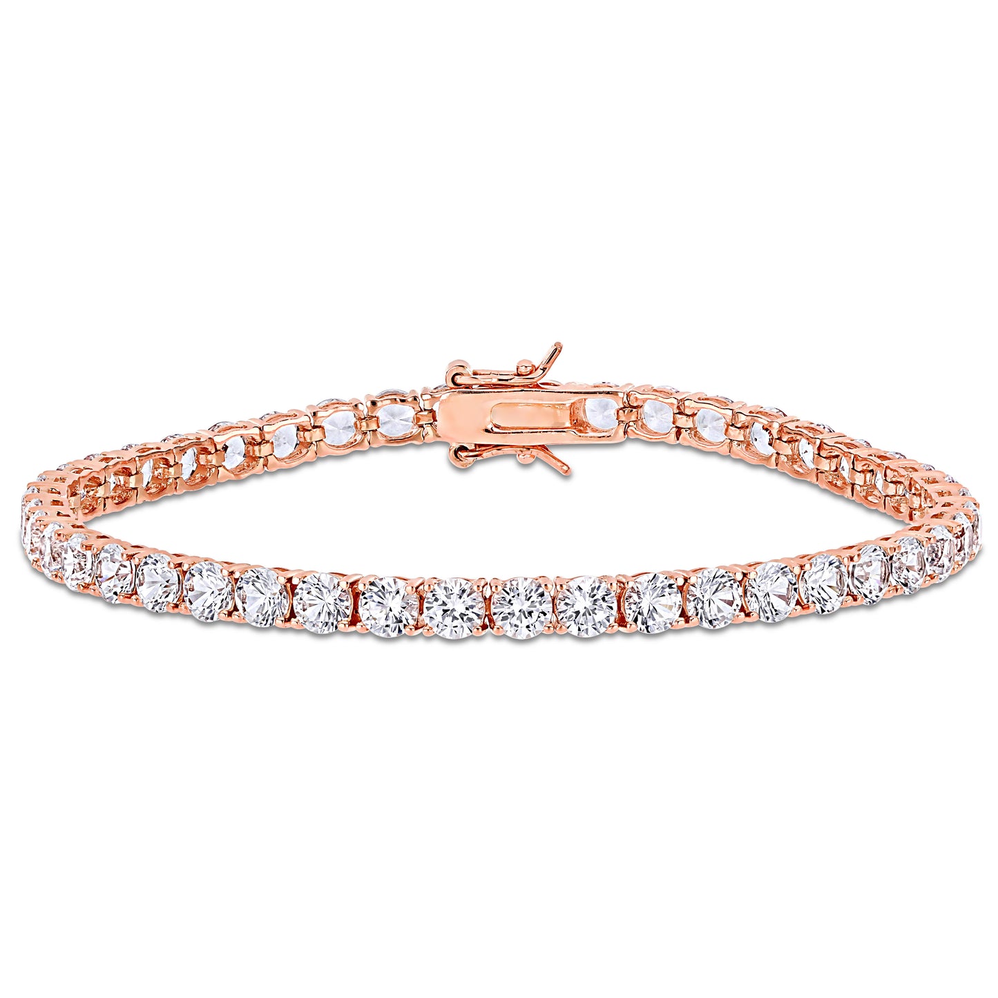 14 1/4 ct TGW Created white sapphire bracelet silver