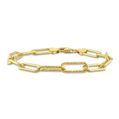 6MM Fancy cut Paperclip bracelet silver