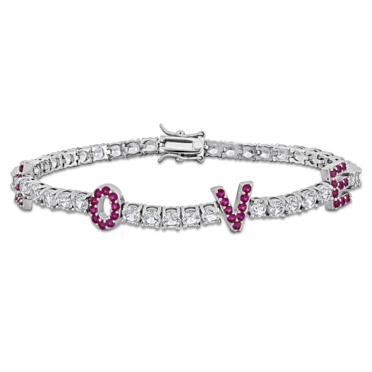 Created Ruby and Created White Sapphire Love Bracelet