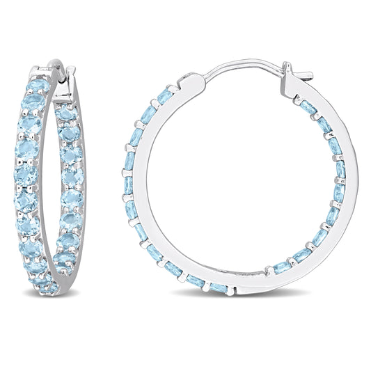 Blue Topaz Sky Hoop Earrings