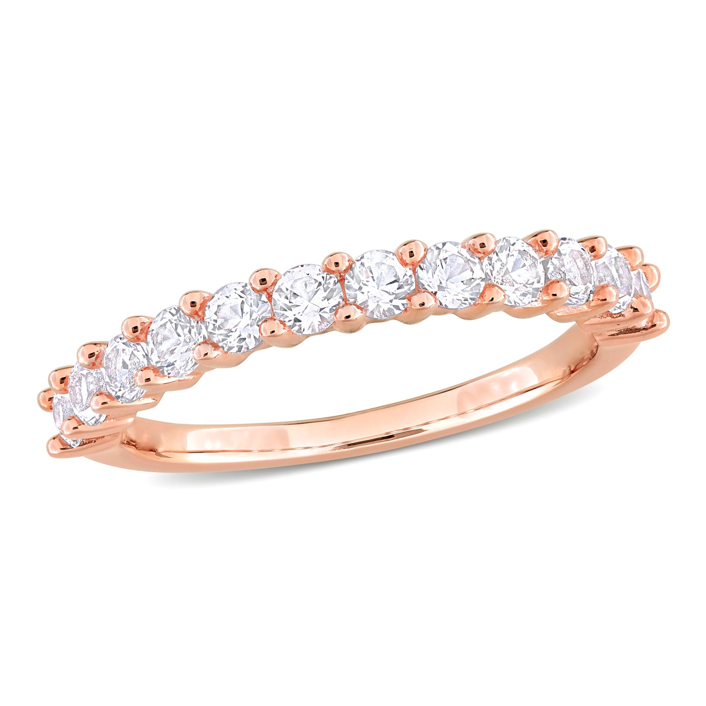 1 1/10 CT TGW Created White Sapphire Stackable Ring