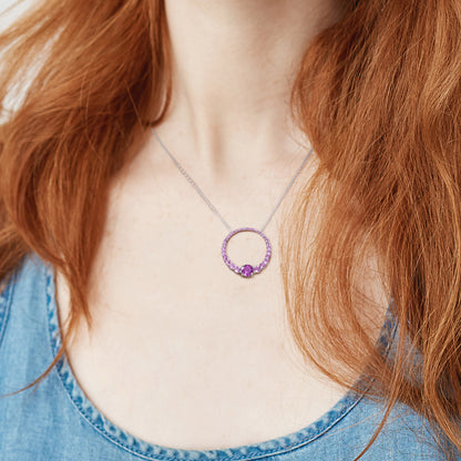 Africa Amethyst Open  Circular Necklace