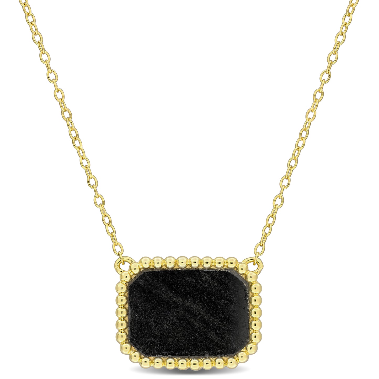 5 CT Octagon Cut Gemstone Necklace with Silver Chain