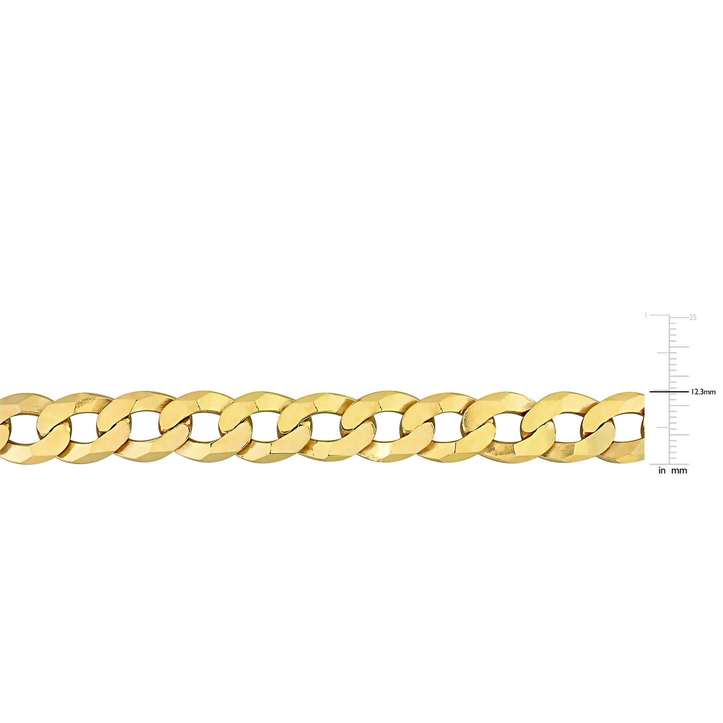 Curb link necklace yellow silver 24"