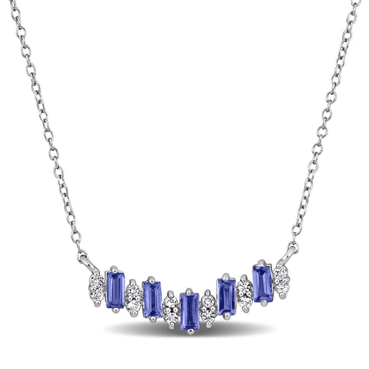 Tanzanite and White Topaz Necklace