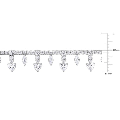 Silver White 19 3/4 CT TGW Created White Sapphire Necklace Silver White Box Clasp Length (inches): 18
