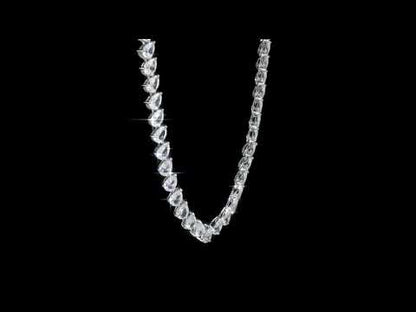 Created White Sapphire Pear Shape Tennis Necklace