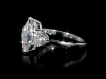 2 1/2 ct Dew created moissanite-white fashion ring silver