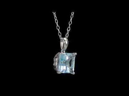 3 ct TGW Blue topaz - sky fashion pendant with chain silver